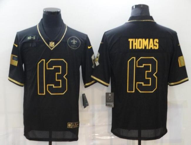 Saints 13 Michael Thomas Black Gold 2020 Salute To Service Limited Jersey