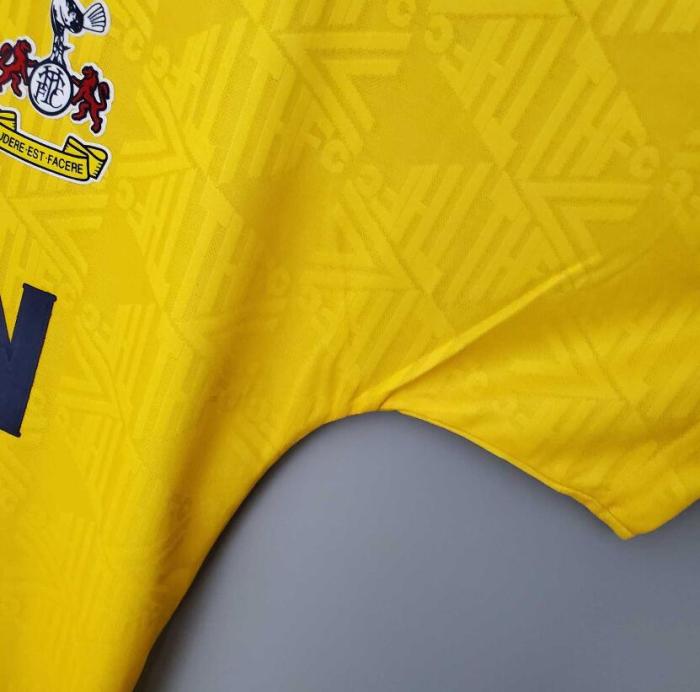 Retro Jersey 1992-1994 TOT Away Yellow Soccer Jersey Spurs Vintage Football Shirt