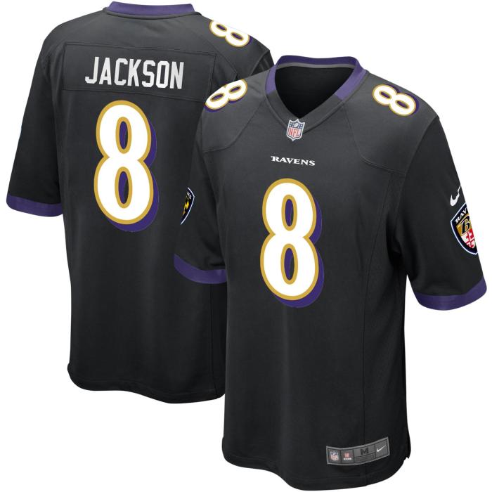 Baltimore Ravens 8 JACKSON Black NFL Jersey