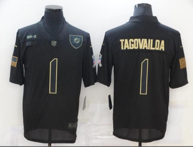 Miami Dolphins 1 TAGOVAILOA Back 2020 Salute To Service Limited Jersey