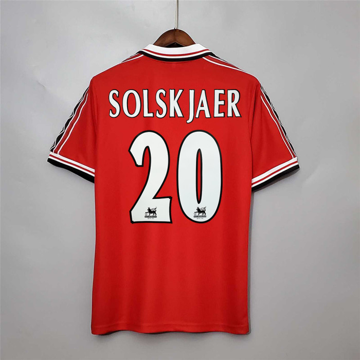 Retro Jersey 1998-1999 Manchester United SOLSKJAER 20 Home Soccer Jersey