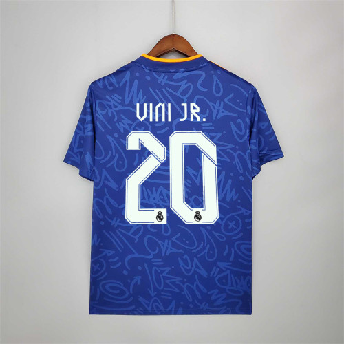 Retro Jersey 2021-2022 Real Madrid VINI JR. 20 Away Blue Soccer Jersey