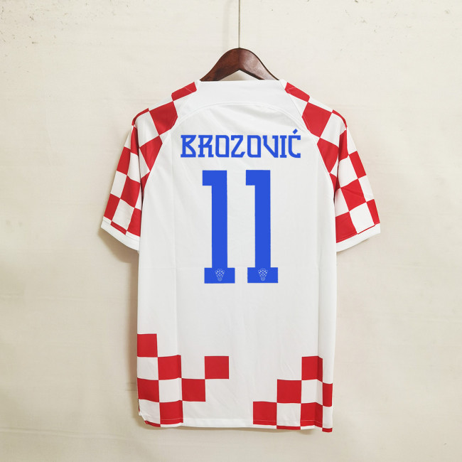 Fans Version 2022 World Cup Croatia BROZOVIC 11 Home Soccer Jersey