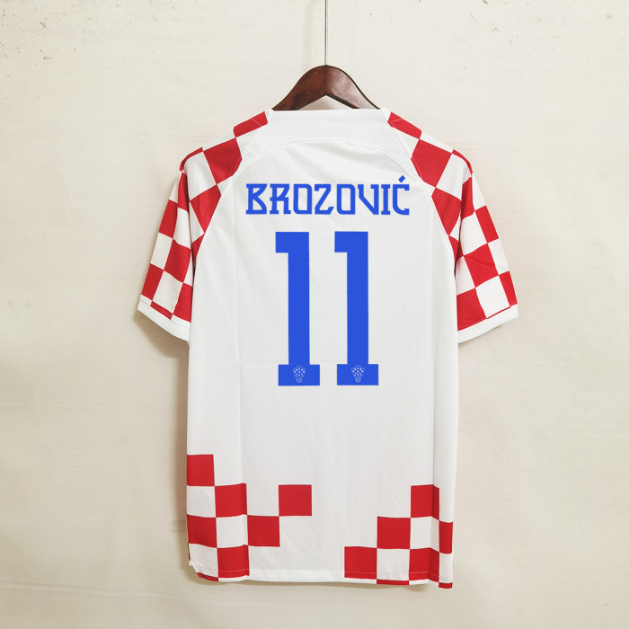Fans Version 2022 World Cup Croatia BROZOVIC 11 Home Soccer Jersey