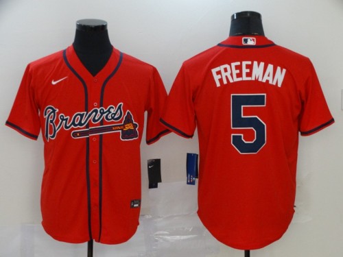 Atlanta Braves 5 FREEMAN Red 2020 Cool Base Jersey