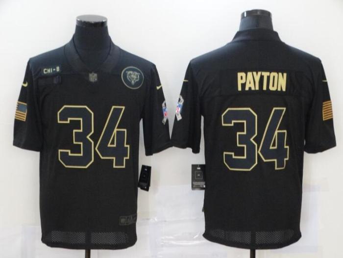 Bears 34 Walter Payton Black 2020 Salute To Service Limited Jersey