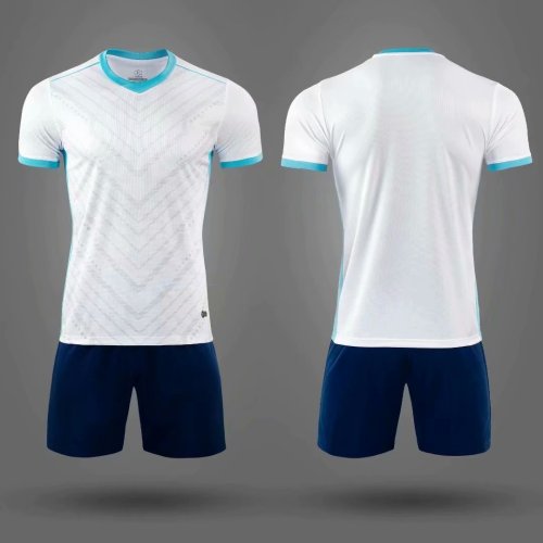 M8610 White Tracking Suit Adult Uniform Soccer Jersey Shorts