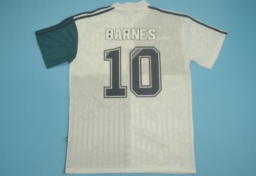 Retro Jersey 1995-1996 Liverpool 10 BARNES Away White/Green Soccer Jersey