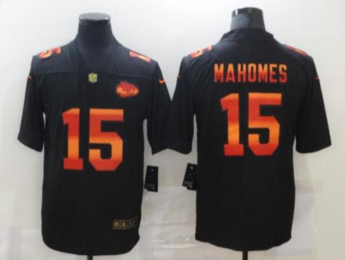 Kansas City Chiefs 15 MAHOMES Black Colorful Fashion Limited Jersey