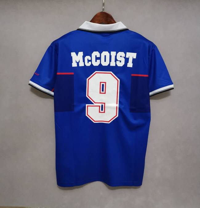 Retro Jersey 1997-1999 Rangers 9 McCOIST Home Soccer Jersey