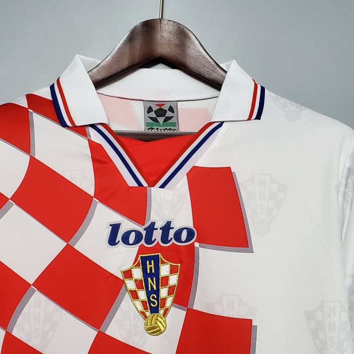 Retro Jersey 1998 Croatia Home Soccer Jersey Vintage Football Shirt