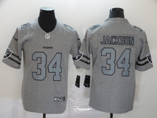 Oakland Raiders 34 Bo Jackson 2019 Gray Gridiron Gray Vapor Untouchable Limited Jersey