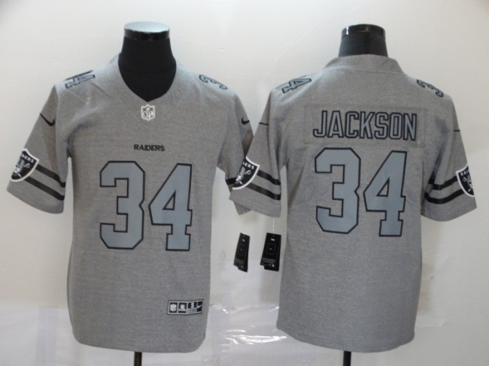 Oakland Raiders 34 Bo Jackson 2019 Gray Gridiron Gray Vapor Untouchable Limited Jersey