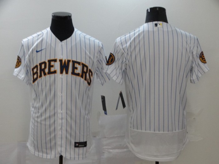 Milwaukee Brewers Blank White 2020 Flexbase Jersey