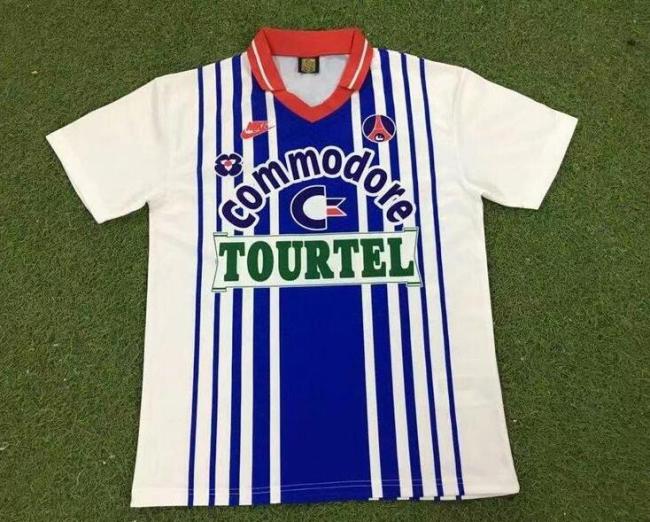 Retro Jersey 1992-1993 PSG Away White/Blue Soccer Jersey Vintage Paris Football Shirt