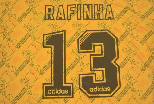 Retro Jersey 1994-1996 Liverpool 13 RAFINHA Third Away Yellow Soccer Jersey