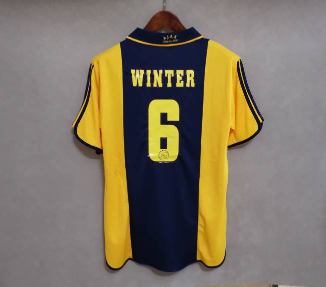 Retro Jersey Ajax 2000-2001 WINTER 6 Away Soccer Jersey Vintage Football Shirt