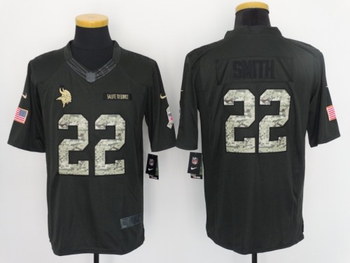 Minnesota Vikings 22 SMITH Black NFL Jersey