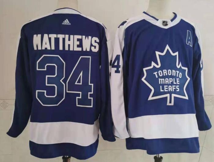 2020 Retro Jersey Toronto Maple Leafs 34 MATTHEWS Blue NHL Jersey