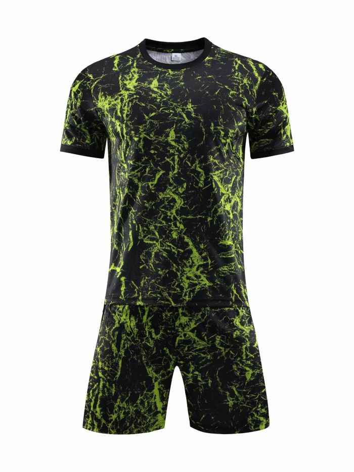 #201 202 203 Dark Green Blank Adult Uniform Soccer Jersey Shorts