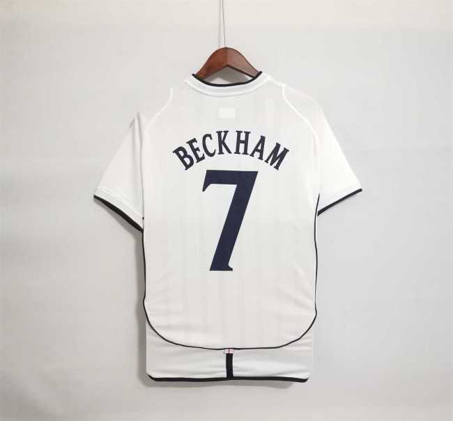 Retro Jersey 2002 England BECKHAM 7 Home Vintage Soccer Jersey