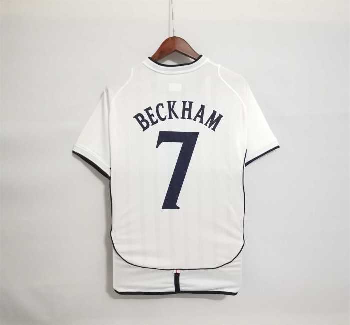 Retro Jersey 2002 England BECKHAM 7 Home Vintage Soccer Jersey
