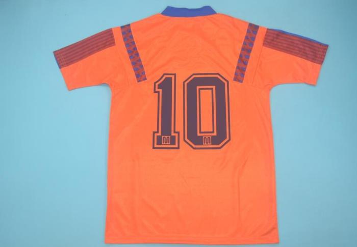 Retro Jersey 1992 Barcelona 10 Away Orange UCL Final Soccer Jersey