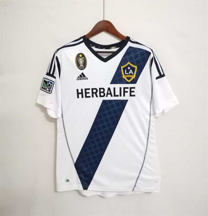 with MLS Cup Champion Patch Patch Retro Jersey 2012-2013 Los Angeles Galaxy 23 BECKHAM Home Soccer Jersey