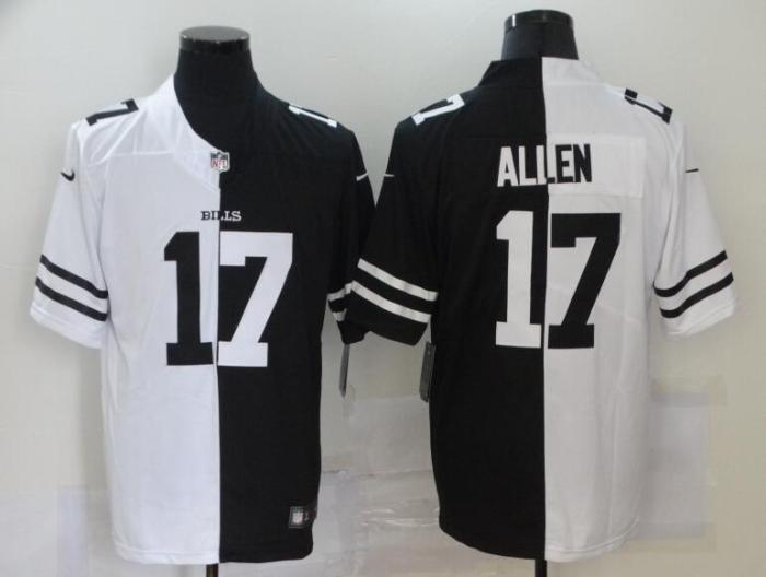 Bills 17 Josh Allen Black And White Split Vapor Untouchable Limited Jersey
