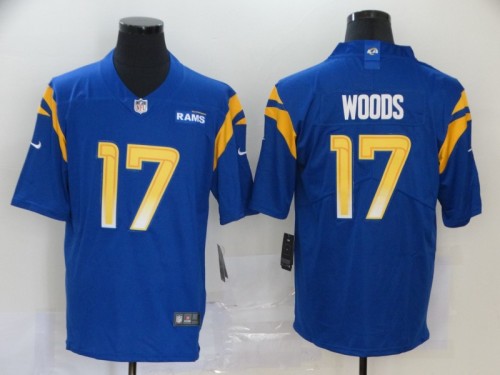 Los Angeles Rams 17 WOODS Blue NFL Jersey