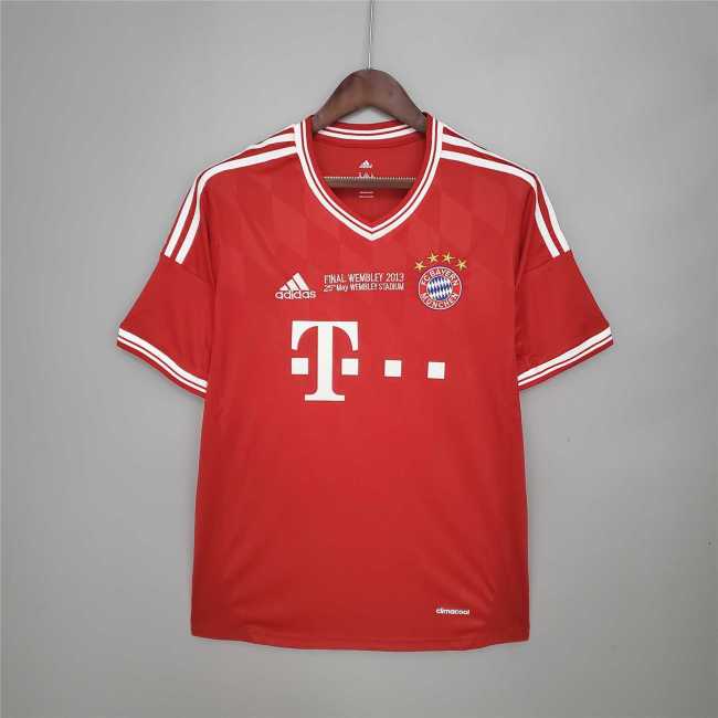 with Front Lettering Retro Jersey 2013-2014 Bayern Munich Final UCL Home Soccer Jersey