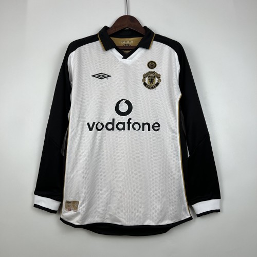 Long Sleeve Retro Shirt 2000-2001 Manchester United Reversible Model Soccer Jersey