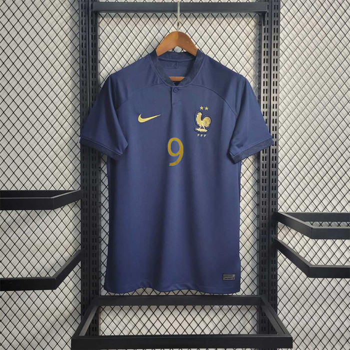 Retro Jersey 2022 France GIROUD 9 Home Soccer Jersey