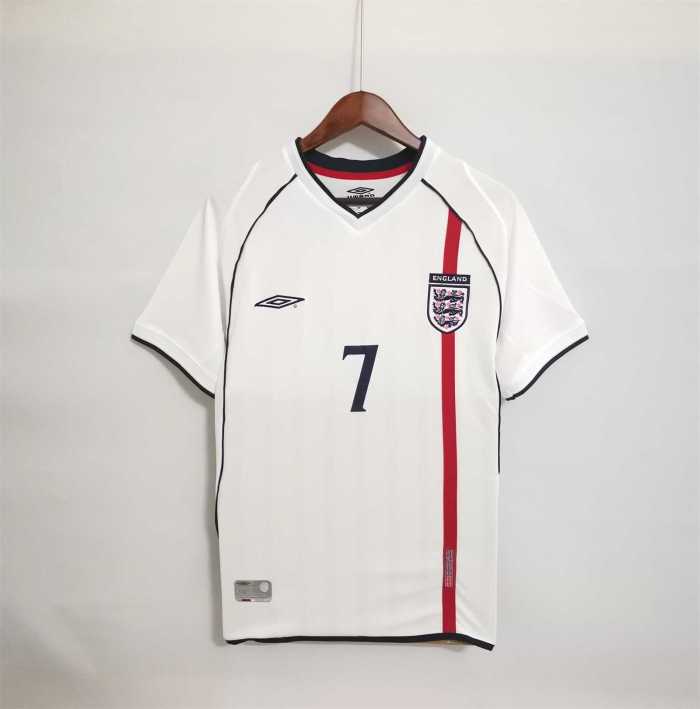 Retro Jersey 2002 England BECKHAM 7 Home Vintage Soccer Jersey