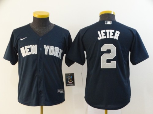 Youth Kids New York Yankees 2 JETER Black 2020 Cool Base Jersey