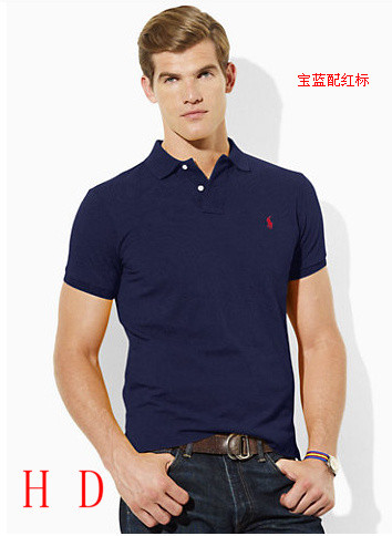 8821 Dark Blue Ralph Polo with Red Small  Logo