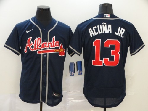 Atlanta Braves 13 ACUNA JR. Black 2020 Flexbase Jersey