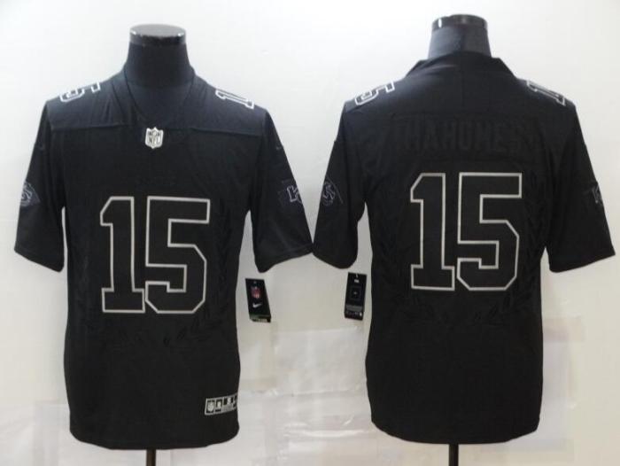 Chiefs 15 Patrick Mahomes Black Commemorative Edition Vapor Untouchable Limited Jersey