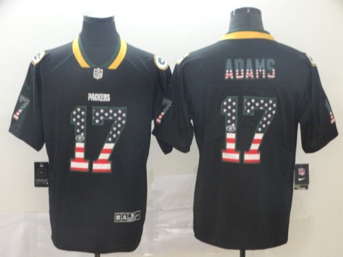Green Bay Packers 17 ADAMS Black USA Flash Fashion Limited Jersey