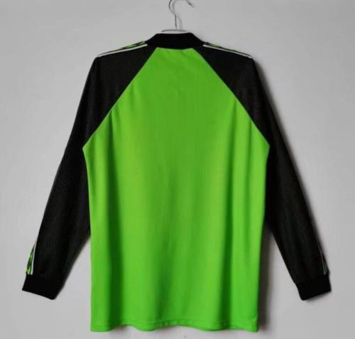 Retro Jersey 1998-1999 Long Sleeve Manchester United Green Goalkeeper Soccer Jersey