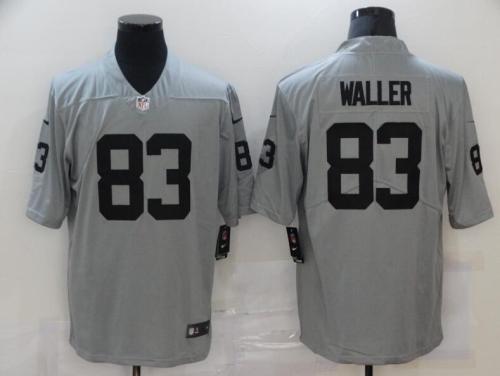 Oakland Raiders 83 WALLER Grey NFL Jersey