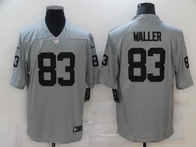 Oakland Raiders 83 WALLER Grey NFL Jersey