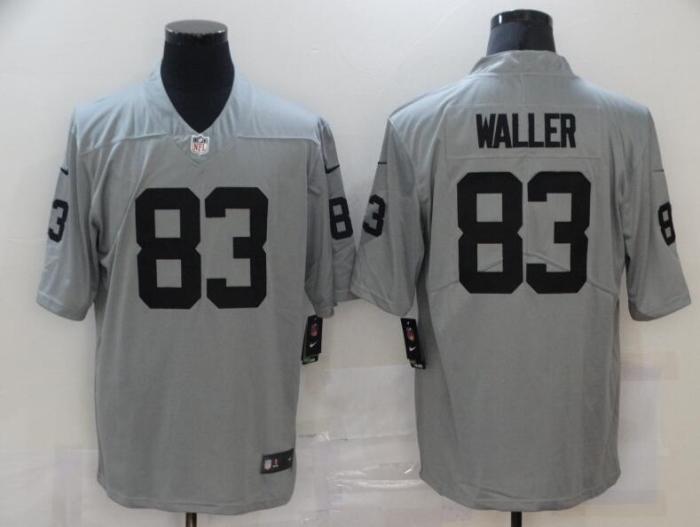Oakland Raiders 83 WALLER Grey NFL Jersey
