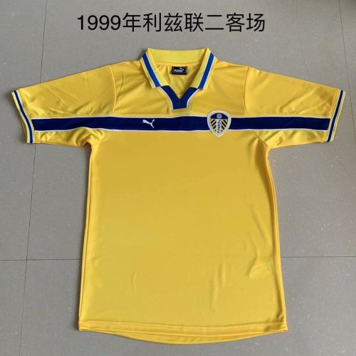 Retro Jersey 1999-2000 Leeds United Third Away Yellow Soocer Jersey Vintage Football Shirt
