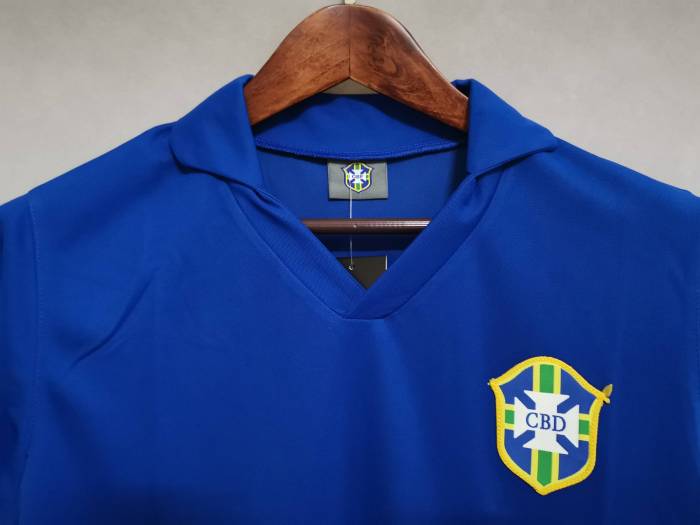 Retro Jersey 1957 Brazil Away Blue Soccer Jersey Vintage Brasil Camisetas de Futbol