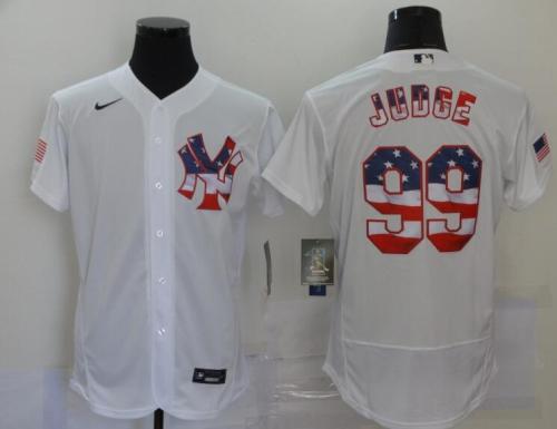 New York Yankees 99 JUDGE White USA Flag Flexbase Jersey