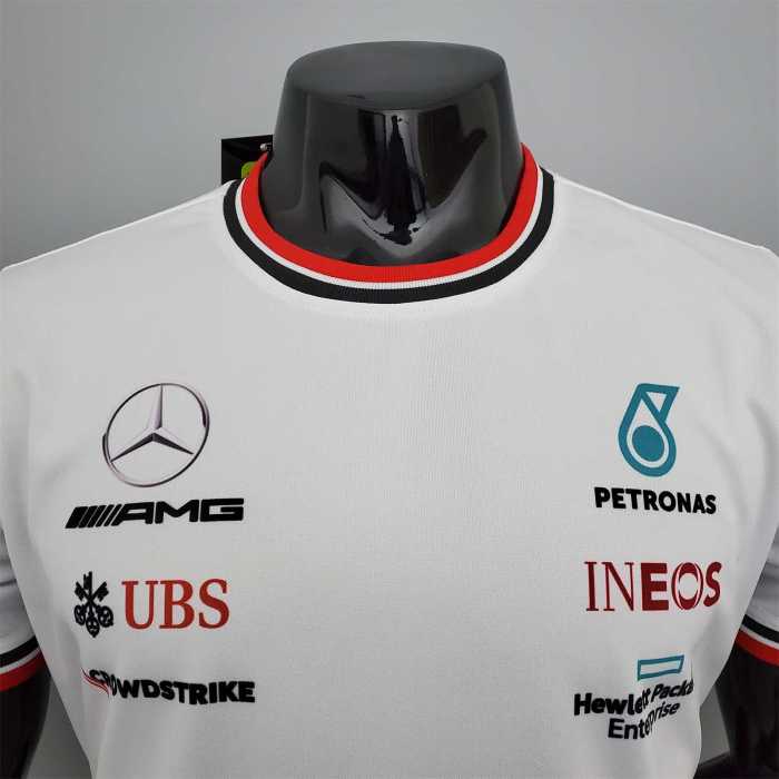 F1 Formula One racing suit Mercedes White Racing Jersey