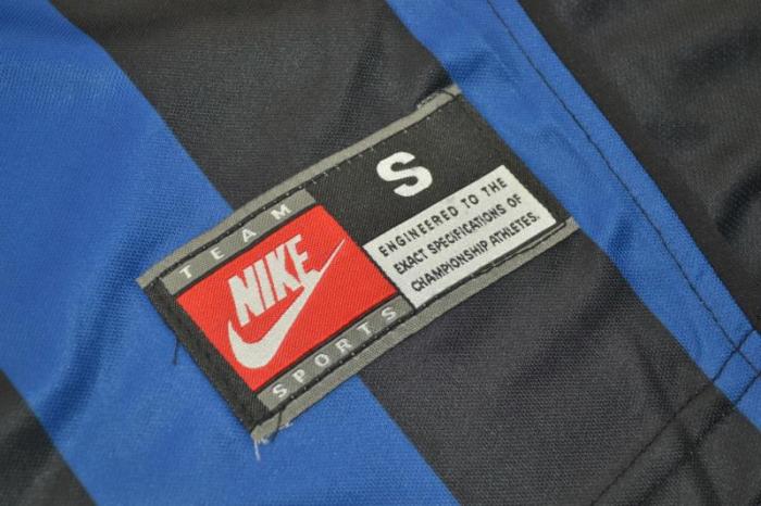 with Serie A Patch Long Sleeve Retro Jersey 1998-1999 Inter Milan Home Soccer Jersey
