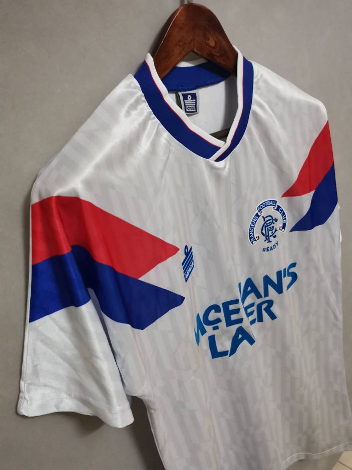 Retro Jersey 1990-1992 Rangers Away White Soccer Jersey