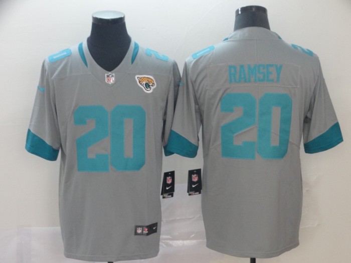 Jacksonville Jaguars 20 Jalen Ramsey Silver Inverted Legend Limited Jersey